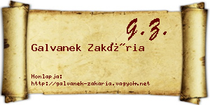 Galvanek Zakária névjegykártya